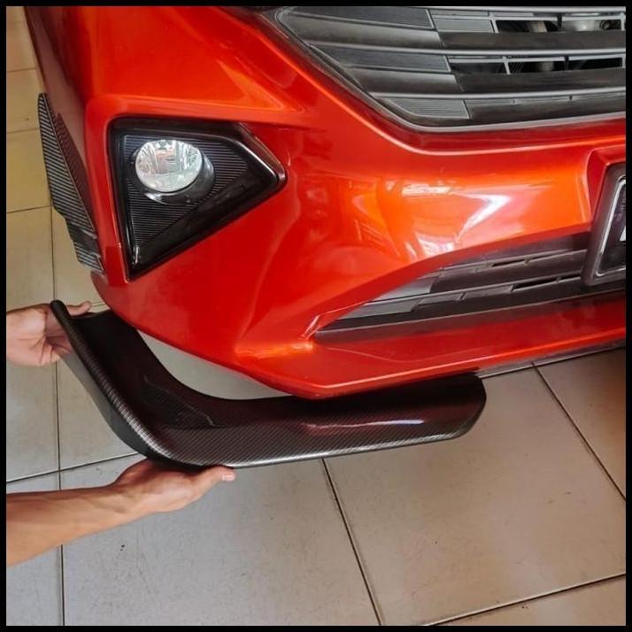 TERBARU WINGLET DEPAN VARIASI BEMPER DEPAN MOBIL AYLA/AGYA FULL CARBON 