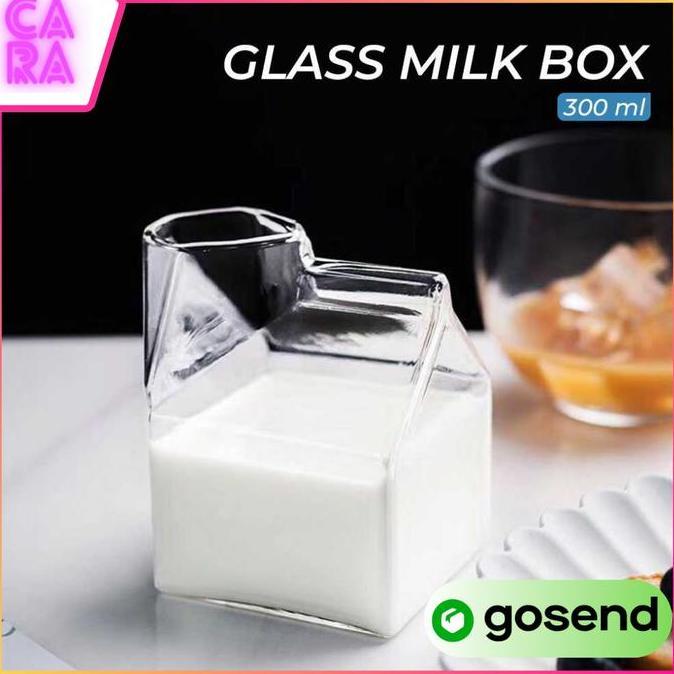 REVOSHOP Gelas Kaca Susu Kotak Korea SG101