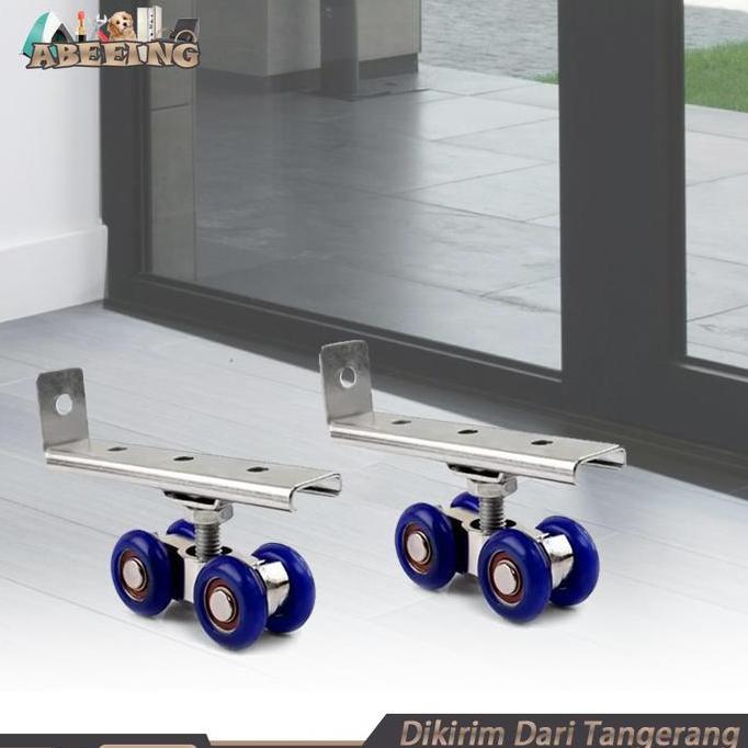SYAUBAN Roda Pintu Sliding Geser 1 Set Roda Pintu Geser Sliding Gantung Roda Pintu Geser Atas