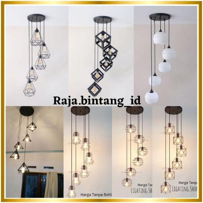 Lampu Gantung Minimalis 5 In Modern Vintage Retro Lampu Hias