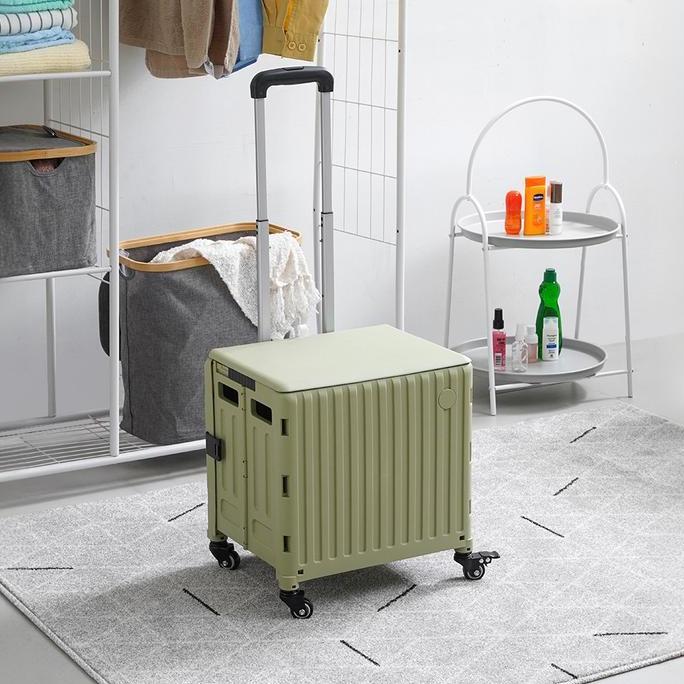 Promo Informa 30 Ltr Fernan Troli Lipat - Hijau Keranjang Belanja Troli Barang Kotak Dorong Pasar Tr