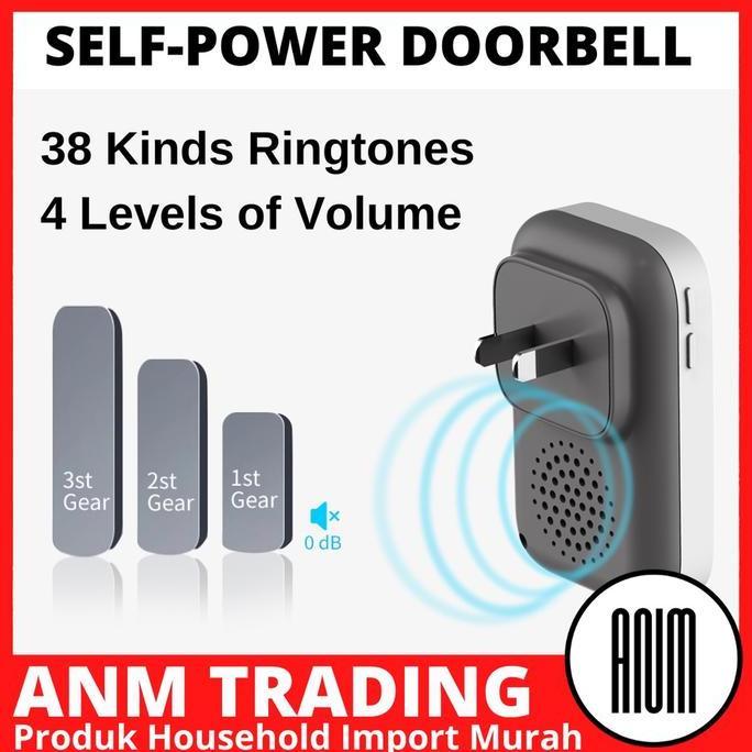 Bel Rumah Wireless Tanpa Baterai Wireless Bell Waterproof