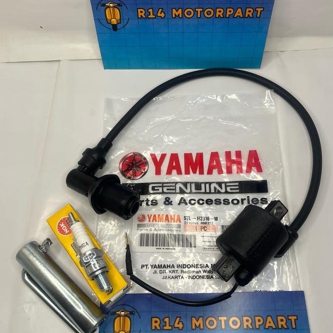 PAKET KOIL STATER BUSI NGK C7HSA TUTUP BUSI + KUNCI BUSI MIO SPORTY MIO SMILE MIO SOUL FINO KARBU 5T