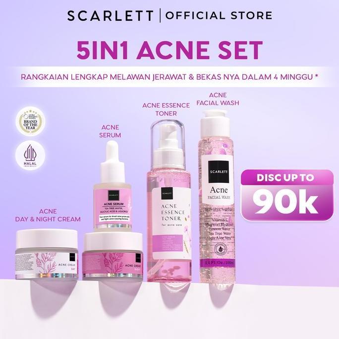 Josei- Scarlett Paket Mencerahkan Wajah , Menghilangkan Jerawat, Mencegah Penuaan - ( Brightly Serie