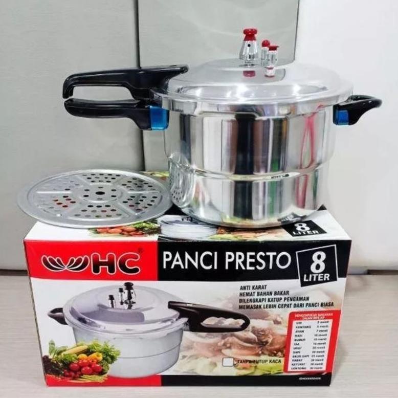Presto 8 liter HC ORIGINAL / panci presto 8 liter / presto kecil / pelembek daging / presto aluminiu