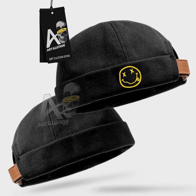 Termurah / Hot Sale Topi Miki Hat / Topi Peci Logo Smiley Nirvana Model Logo Terbaru Miki Hat Premiu