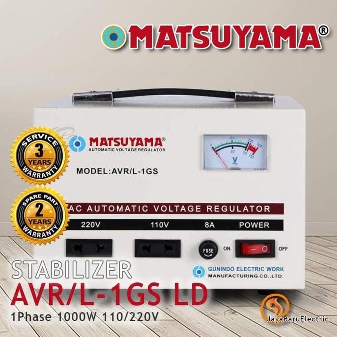 STABILIZER STAVOL AVR MATSUYAMA STAVOLT 1000 WATT 1KVA AVR/L-1GS ORIGINAL DAN TERPERCAYA