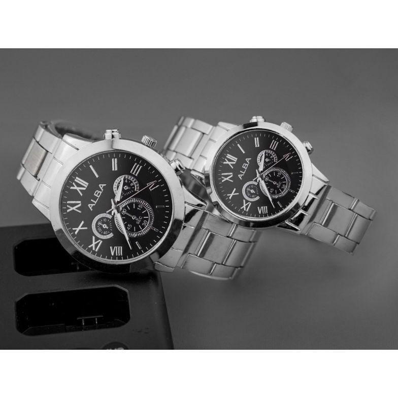 original (cod)jam tangan couple alba  romawi strap rantai(dikirim jakarta)