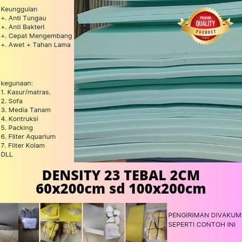 Busa Lembaran Foam PU Premium tebal 2cm Uk 60x200cm sd 100x200cm Density 23 busa buat kasur, matras,