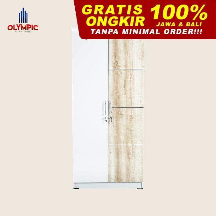 Olympic Lemari Pakaian 2 Pintu / Lemari Baju / Lemari Putih - LP Serena 2P