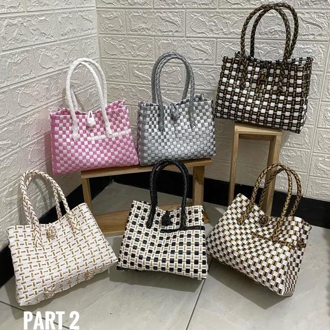 Kasora- Tas Wanita Plastik Jali Petty Mini Kecil Muat 1Kg Bisa Cod Petty Bag Anyaman Ready Stok