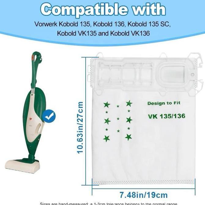 6/12pcs Kantong Debu Vacuum Untuk FP136 VK135 VK136 VK 200 Cleaner dust bag vacuum cleaner DISKON