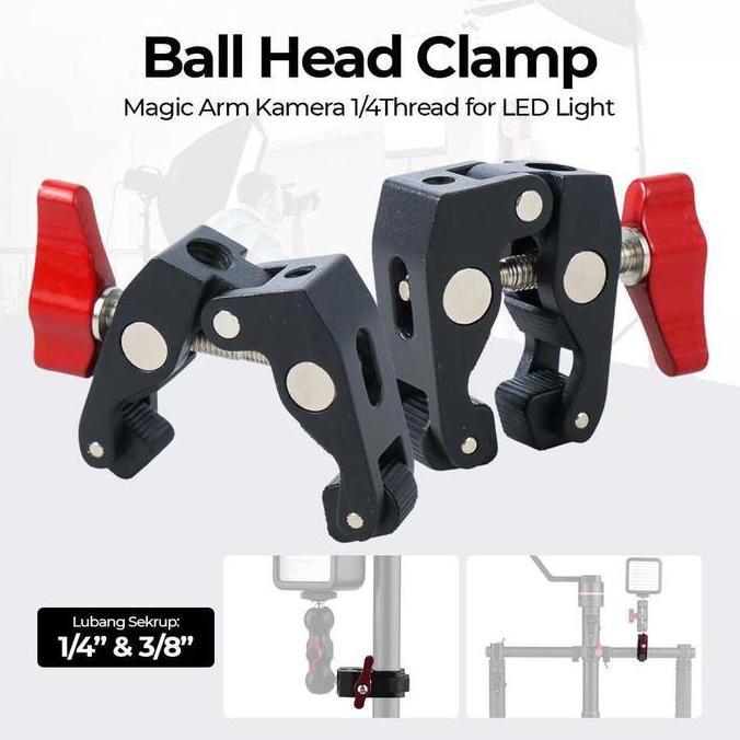 Andoer Ball Head Clamp Magic Arm Kamera 1/4 3/8 Thread for Smartphone