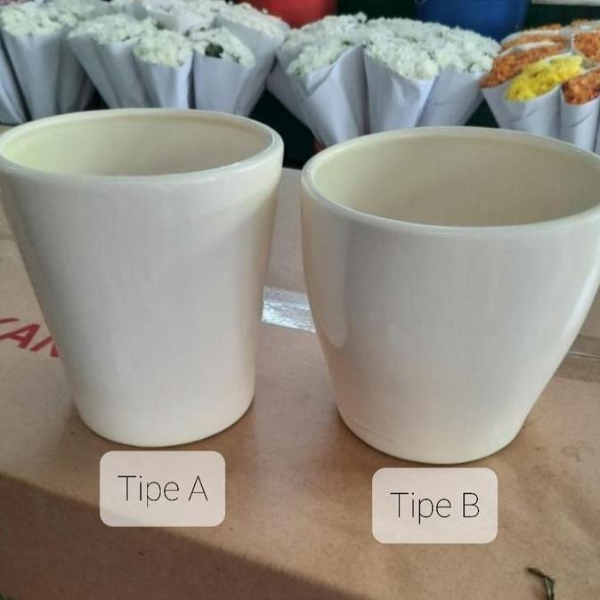 Pot keramik/ vas bunga untuk 1 pohon anggrek bulan