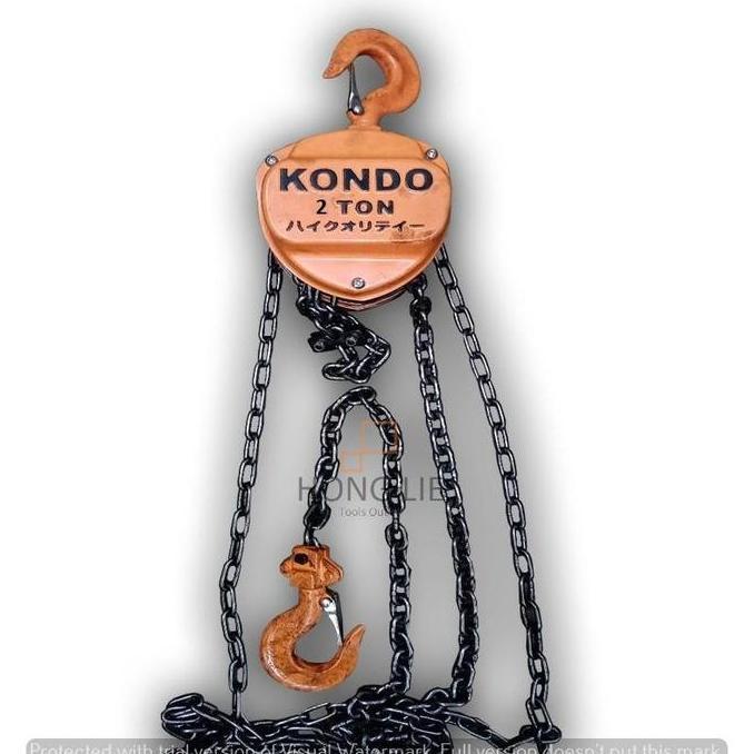 KONDO Takel 2 Ton 5 meter Chain Block Rantai Kerekan Katrol