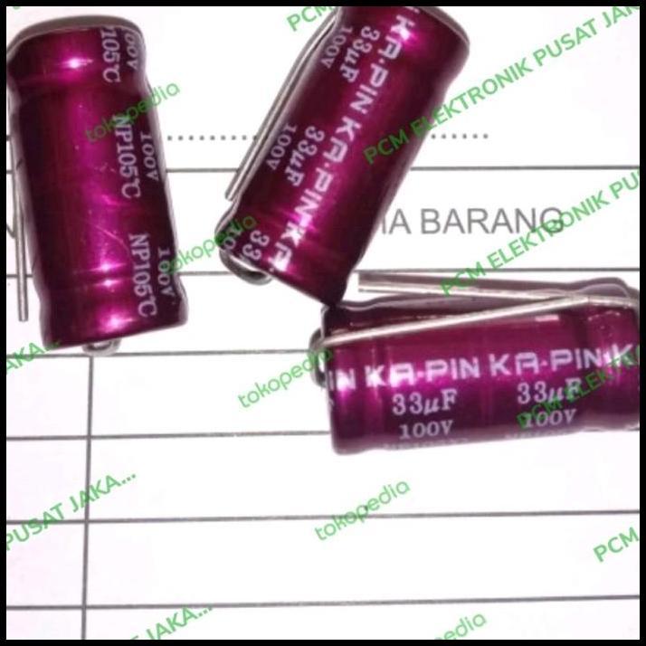 GRATIS ONGKIR KAPASITOR NONPOLAR NON POLAR ELCO 33UF 33MIKRO 100VOLT 100V KA PIN=CYC 