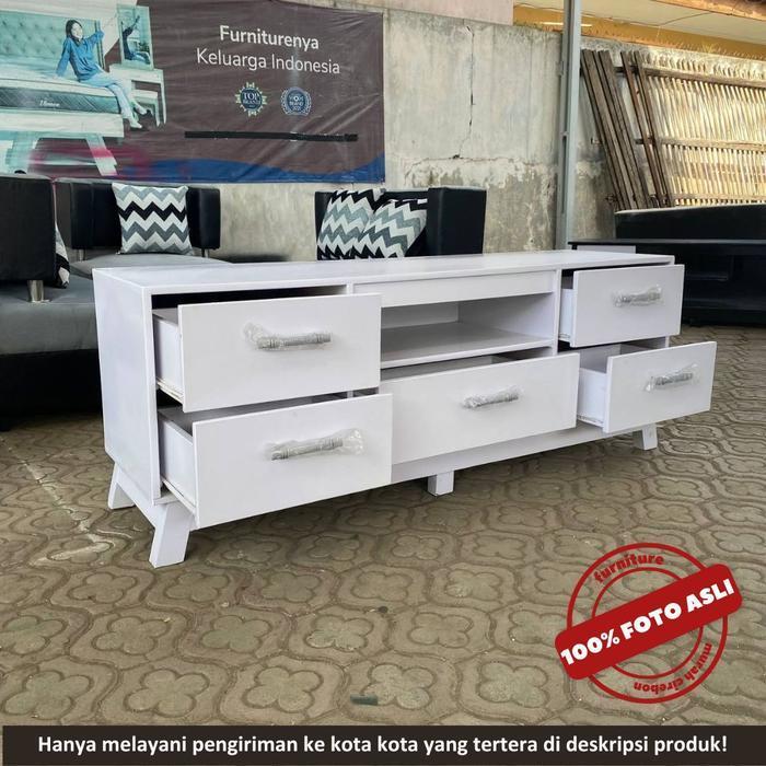 RAK TV MEJA TV RETRO MINIMALIS 5 LACI - Furniture Murah Cirebon