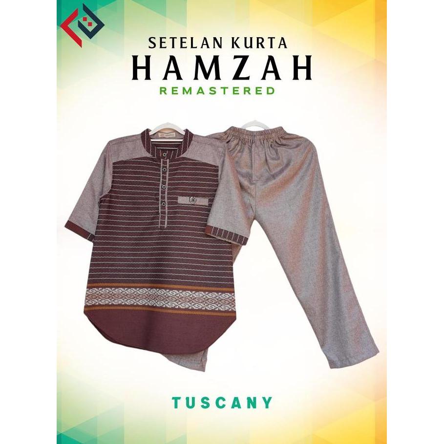 ELKALANI - Kurta Hamzah Baju Anak Koko Anak Kurta Anak Setelan Kurta Anak Motif Songket Lengan 3/4 U