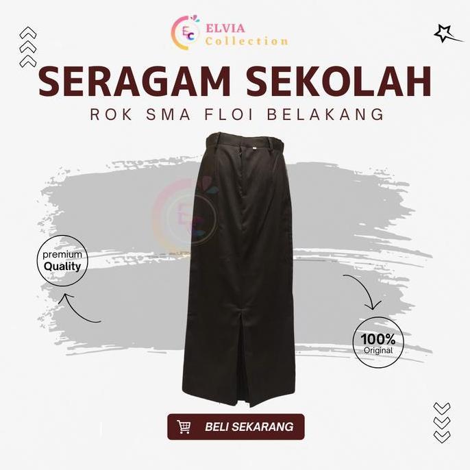 BELANJA SEKARANG Elvia Seragam - Seragam Sekolah Rok Pramuka Belahan Belakang - Rok SMA Belahan Bela
