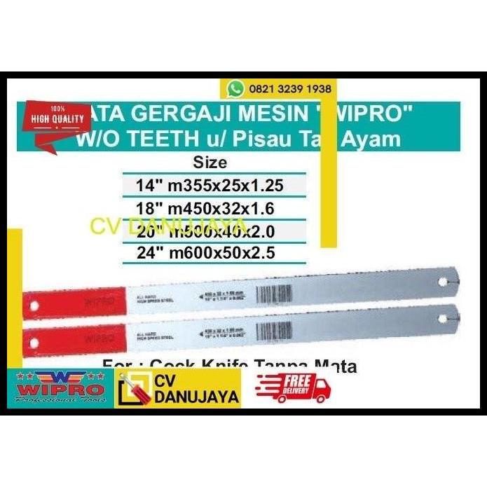 GRATIS ONGKIR MATA GERGAJI MESIN WITHOUT TEETH UNTUK PISAU TAJI AYAM 24 INCH WIPRO