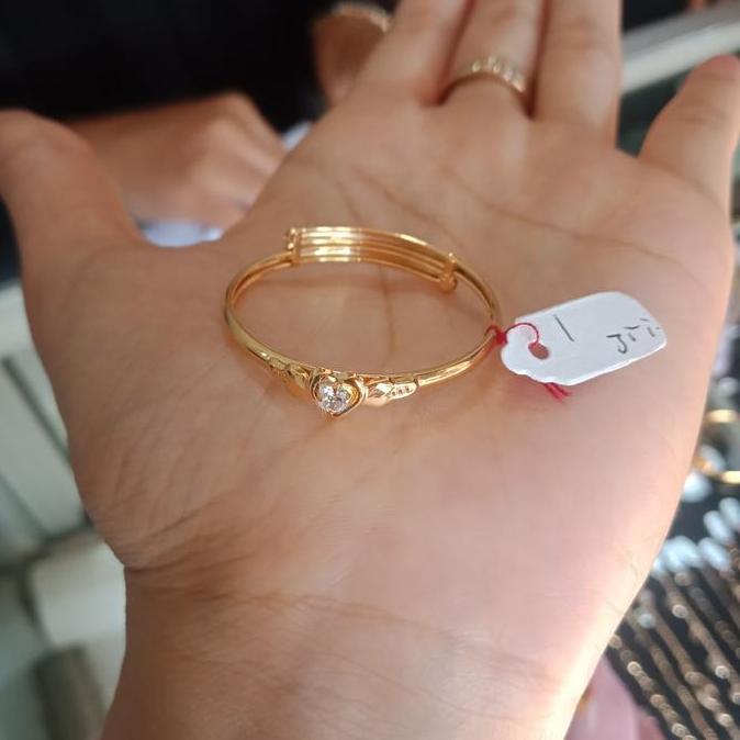 Gelang Tangan Anak Bayi Emas Asli Mata Satu Gelang Bangle Simple Anak