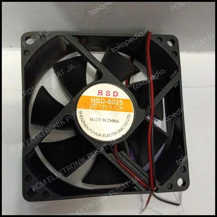 HOT DEAL 2092 FAN KIPAS HSD 12 VOLT 2PIN 2 PIN 8CM 8 CM 8X8 HSD-8025 0.24A