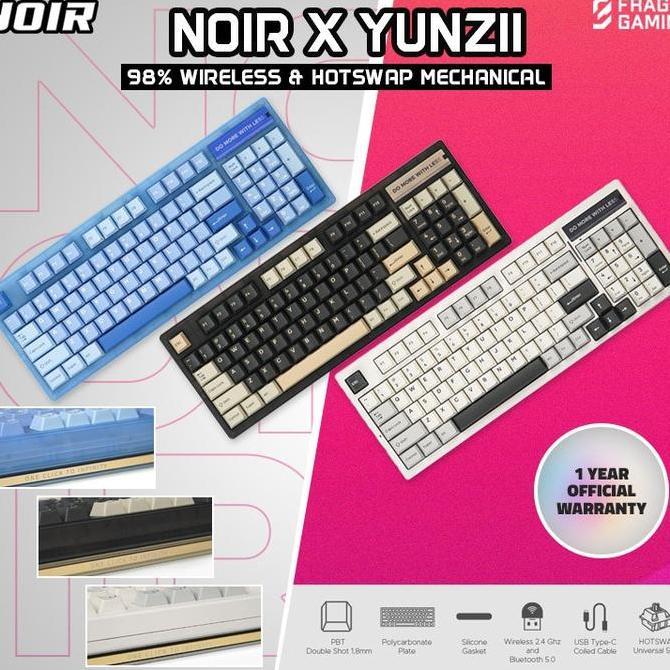 Noir x Yunzii 1800 Noir Yunzi Wireless Mechanical Keyboard 98 Keys
