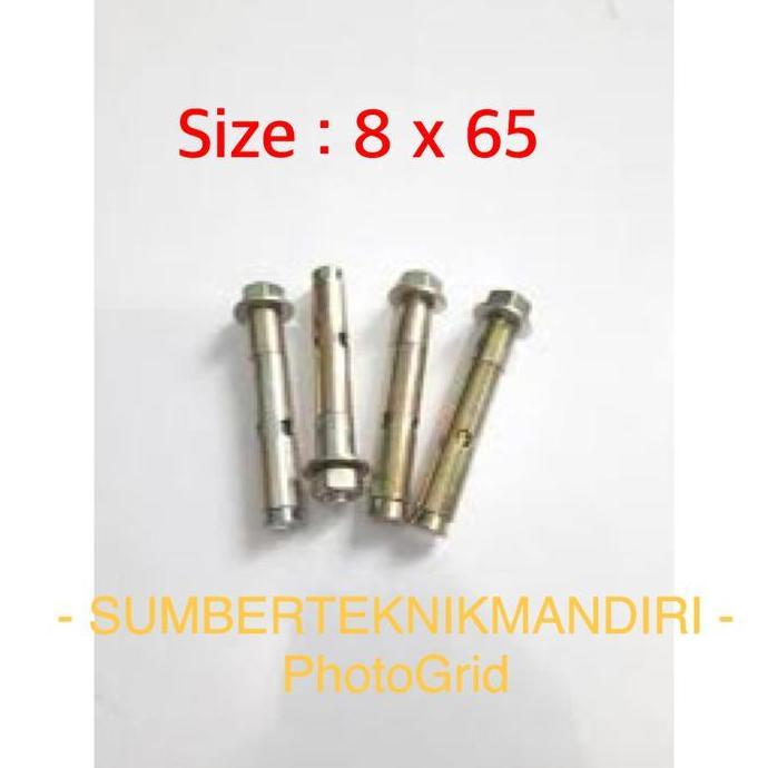 Grosir Dyna Bolt M8 X 65 / Dynabolt 8 X 65 / Baut Beton M8 X 65 @250Pcs (Dus)