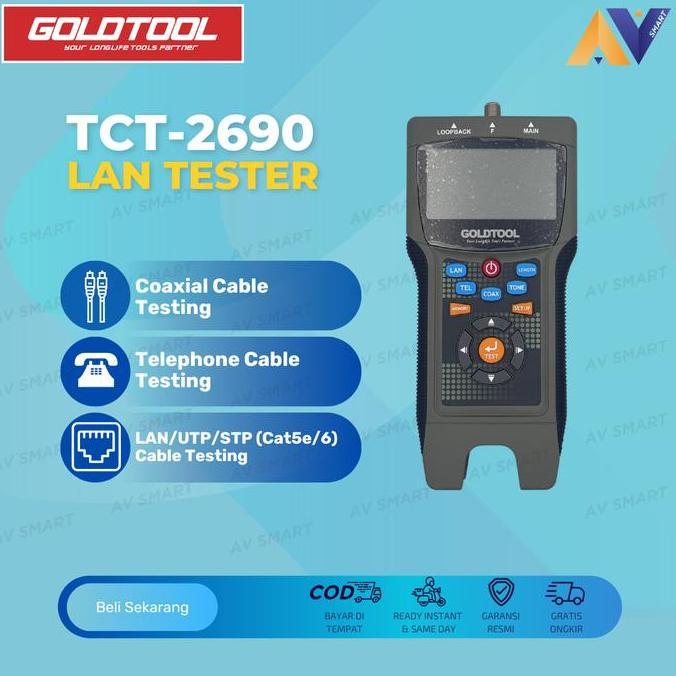 Promo Goldtool Lan Tester Tct-2690 Digital Cable Tester Tct2690 / Usb & Bnc Digital Tester