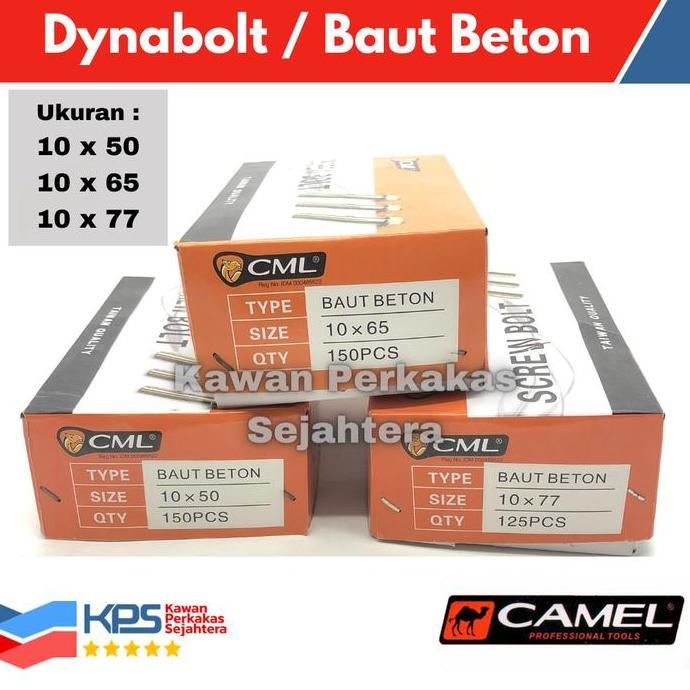 Promo Camel Dynabolt 10 X 97 (100 Pcs) | Baut Beton 10X97 (9.7Cm) | Dinabolt
