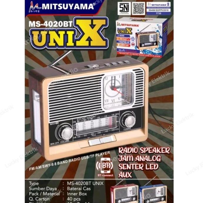 Sale Radio Bluetoth Portable Mitsuyama Ms -4020 Bt Unix