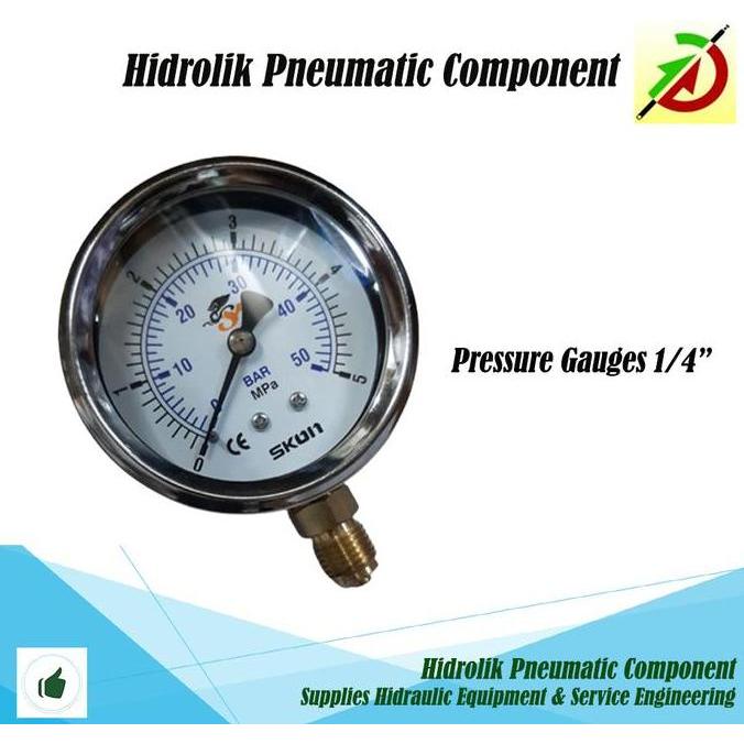 Grosir Pressure Gauge Skon 50 Bar Drat 1/4" / Skon Gauge 50Bar Model Raket