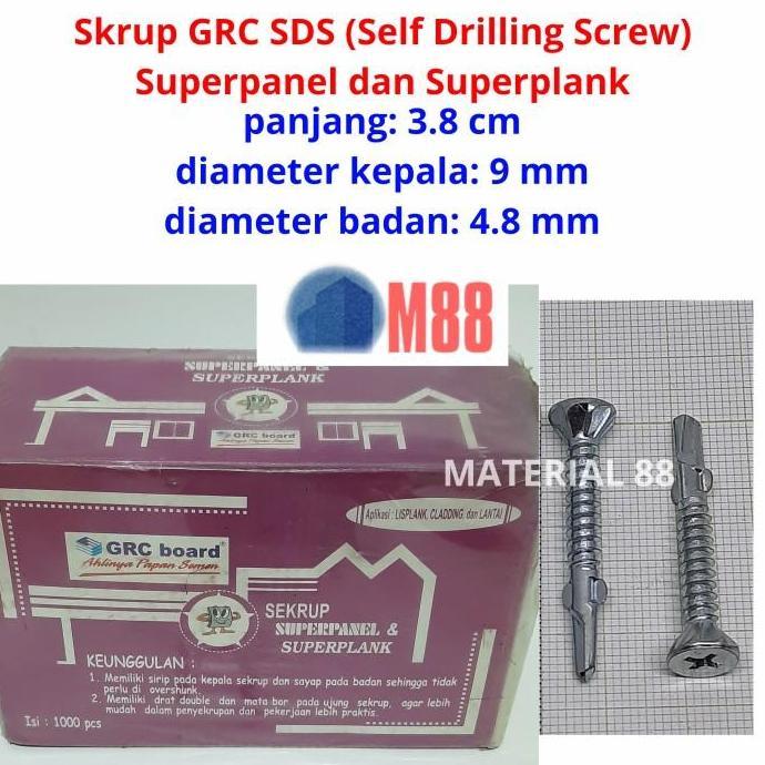 Murah Skrup Grc Asli Sds- Per Dus -Kalsiboard Superpanel, Superplank Sekrup