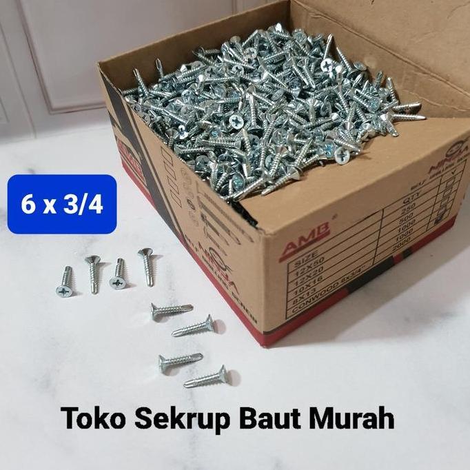 Promo Sekrup Drilling Sds Fh Grc Calci 6X20 /Skrup Conwood Kalsiboard 6 X 20 / 6X3/4