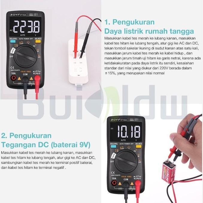 Promo Digital Multimeter Zoyi Zt102A Upgrade Auto Multitester Ncv Original Protect