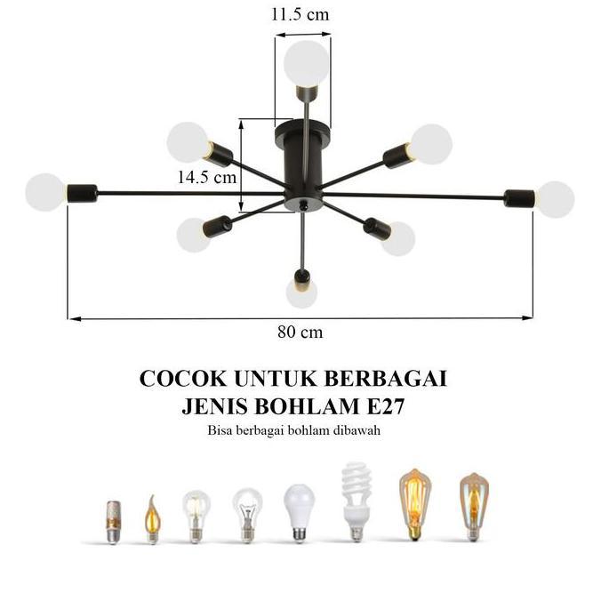 Raito- Lampu Plafon Minimalis Ruang Tamu Teras Villa