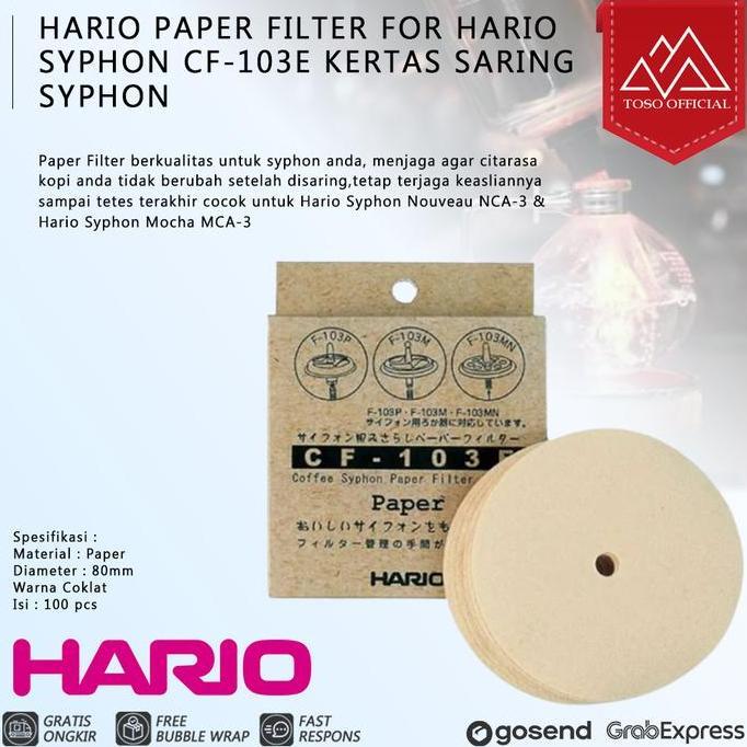 HARIO Paper Filter for Hario Syphon (CF-103E) Kertas Saring Syphon
