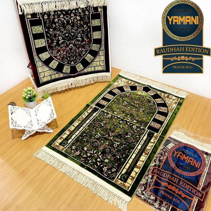 Promo Sajadah Karpet Turkiye Premium Rawdah Karpet Super Tebal Rumbai Kuncir Ada Plastik Diskon