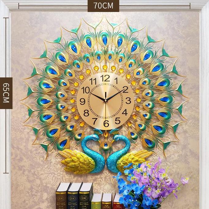 Jam Merak Hiasan Dinding Dekorasi Ruangan Import
