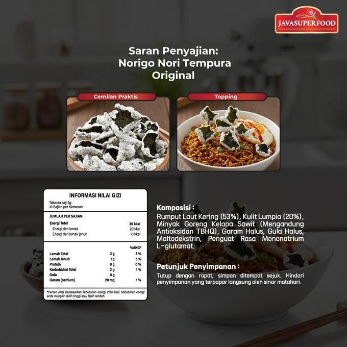 [HALAL] NORIGO NORI TEMPURA 25GR / SNACK NORI / SNACK RUMPUT LAUT
