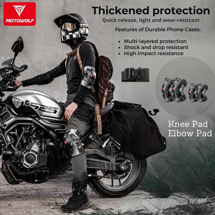 Motowolf Elbow Pad Deker Lutut Knee Pad Pelindung Tangan Kaki Motor