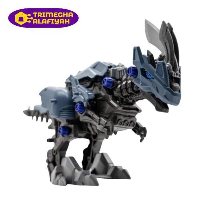 Mainan DIY Rakit Robot Dinosaurus Tempur Elektrik DS