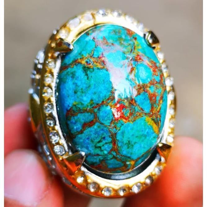 TERBARU BATU AKIK PIRUS KUNO MESIR SERAT EMAS TOP COLOUR BIG SIZE