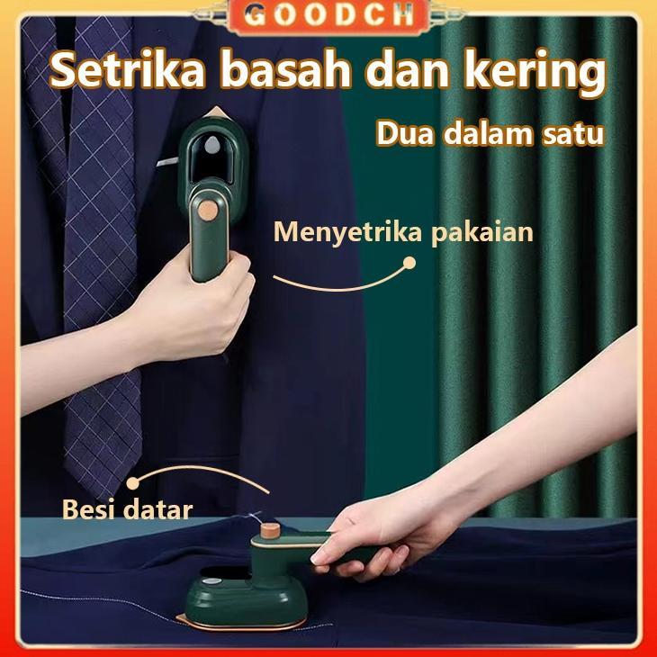NEW GOODCH SETRIKA UAP GENGGAM PORTABLE MESIN SETRIKA BAJU MINI USB RECHARGEABLE, HEMAT ENERGI, DESA