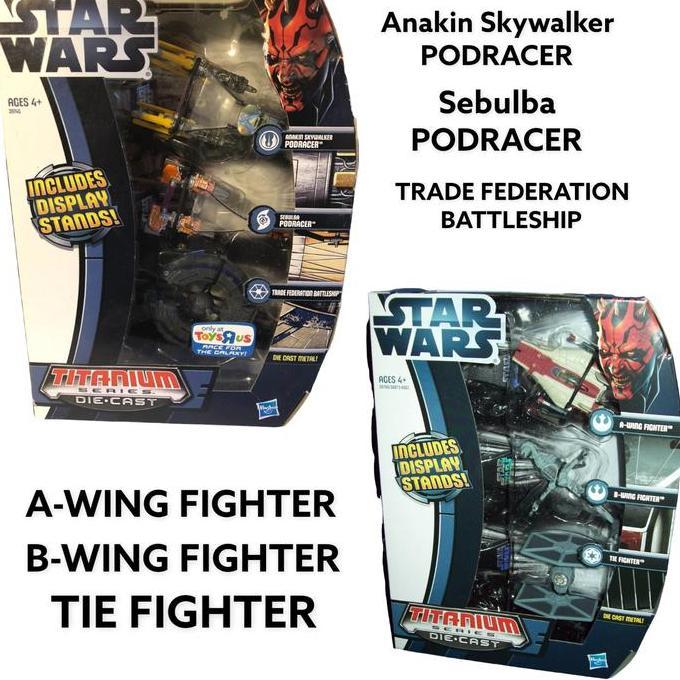 Hasbro Star Wars Titanium Die Cast Series 3-Pack - with Display Stands