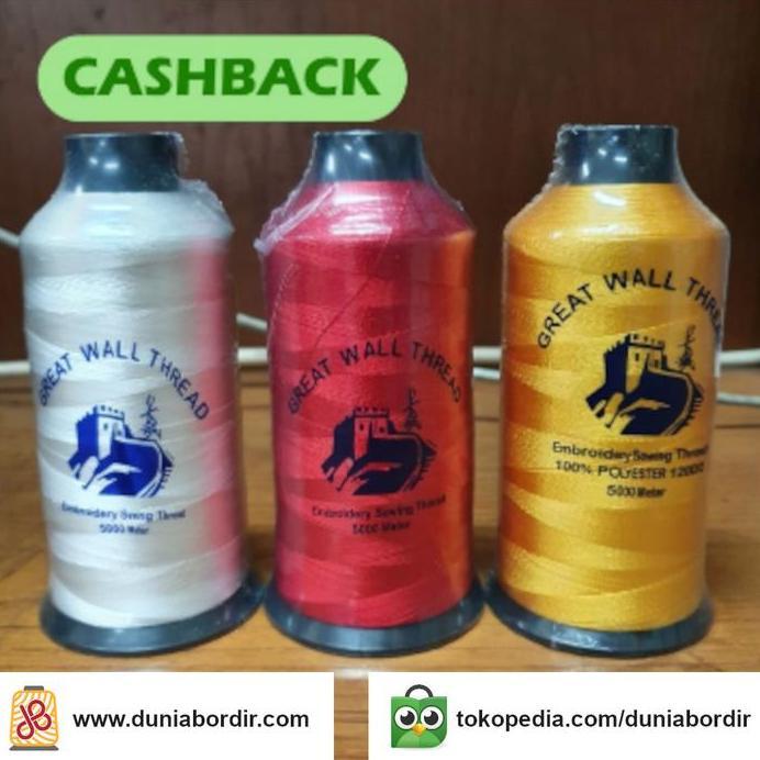Benang Bordir Great Wall Rayon 5000 Meter Promo