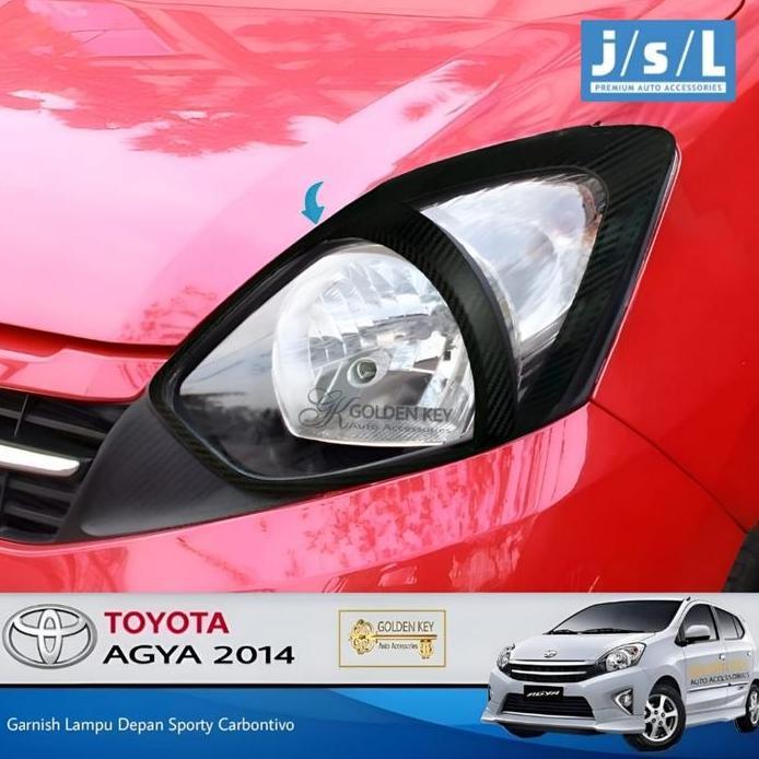JSL GARNISH DEPAN AGYA 2014 HEAD LAMP GARNISH CARBONTIVO BEST SELLER