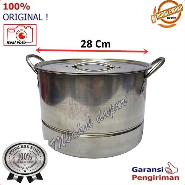 DISKON PANCI STAINLESS TINGGI PLUS STEAMER PANCI LIWET NASI DANDANG KUKUS  NASI STOCKPOT  STAINLESS