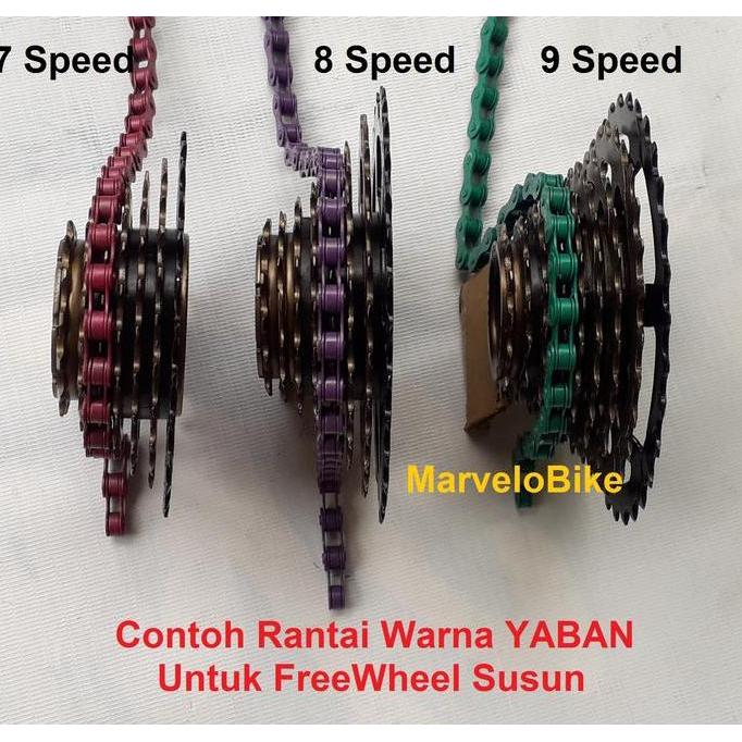 Rantai Warna YABAN Rantai Warna YBN Sepeda BMX Fixie MTB Seli YABAN