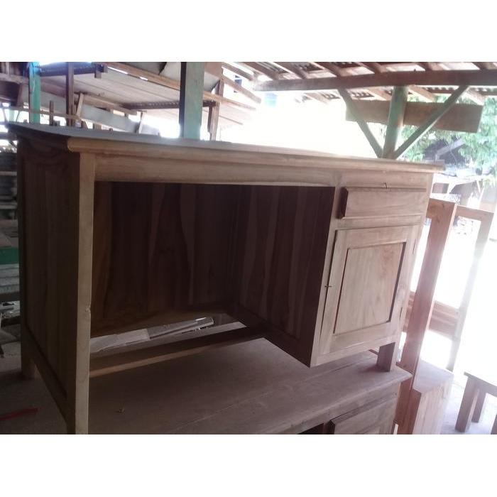Meja Kantor MENTAH Kayu Jati Mebel Jepara